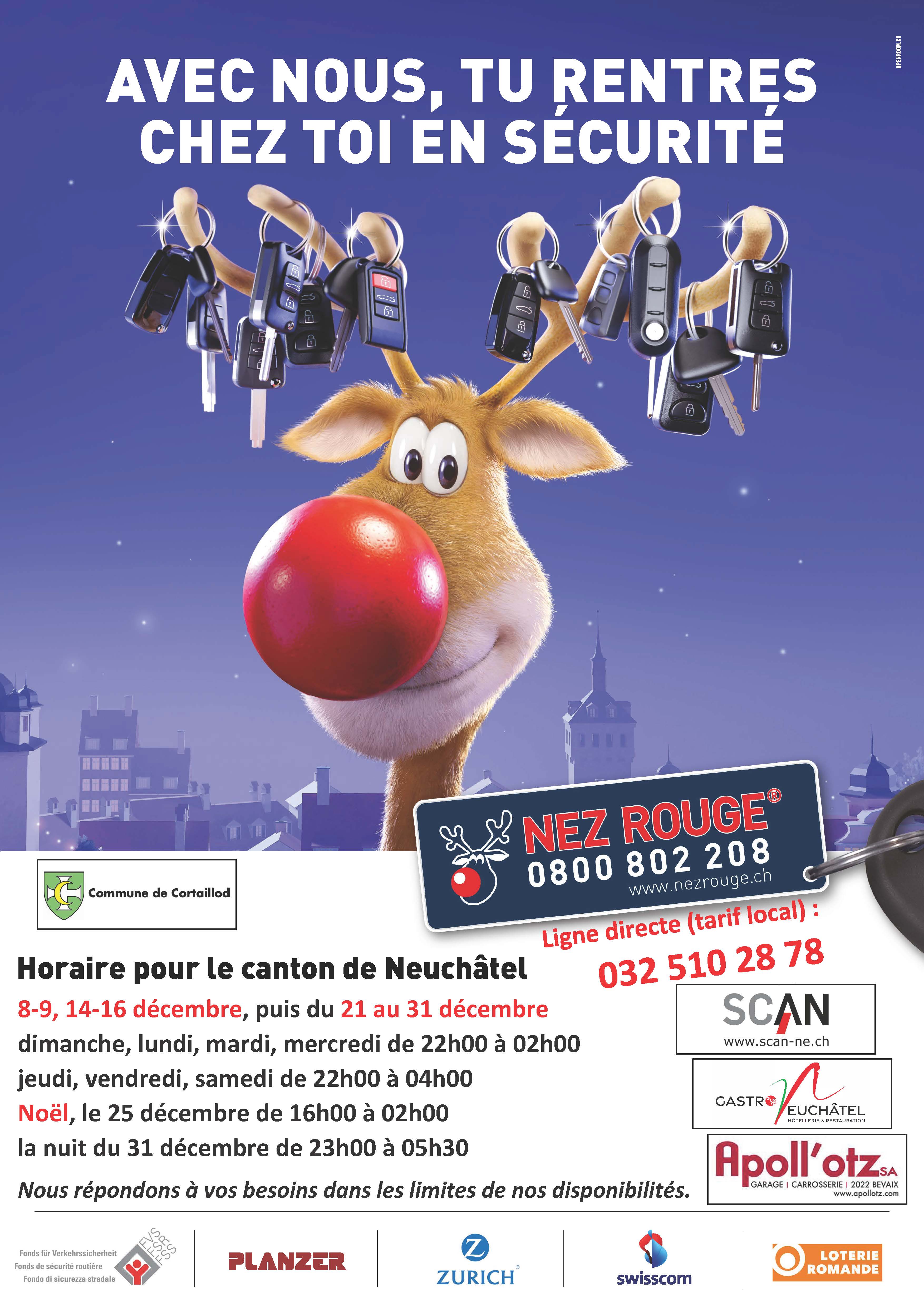 Affiche Nez Rouge Neuchâtel 2023
