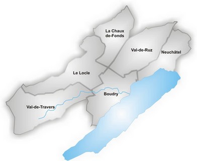 Carte du canton de Neuchâtel