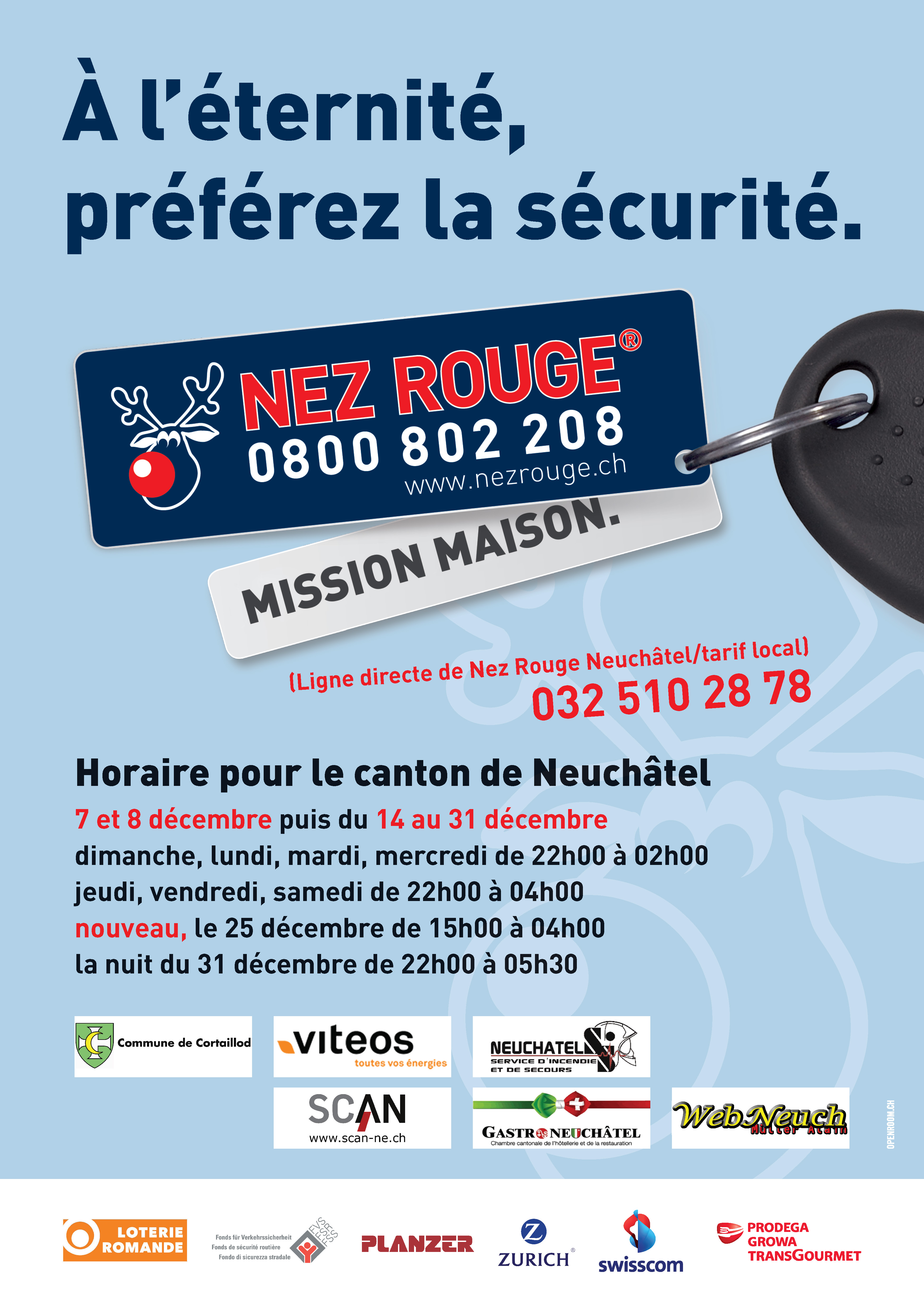 Affiche Nez Rouge Neuchâtel 2018