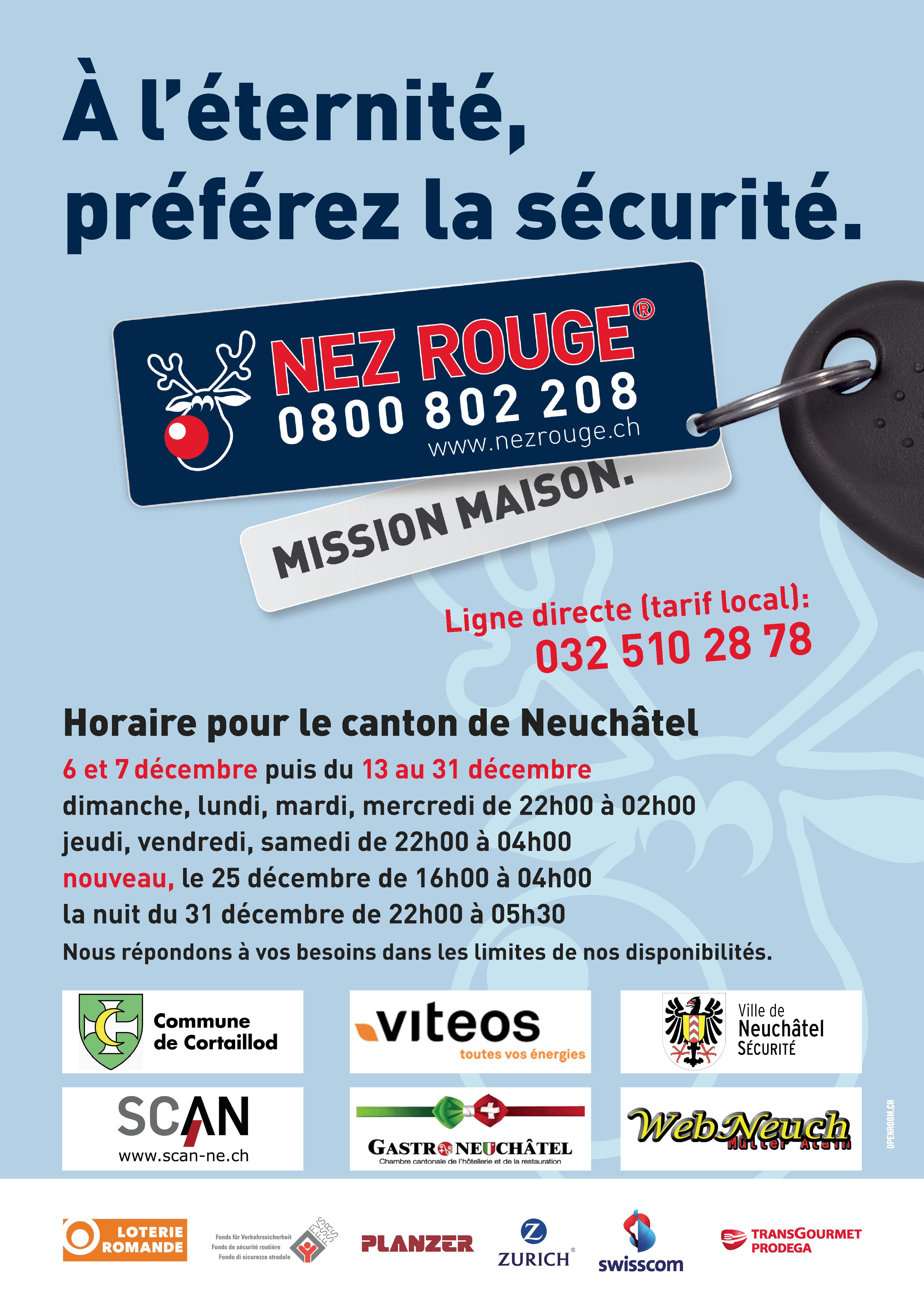 Affiche Nez Rouge Neuchâtel 2019