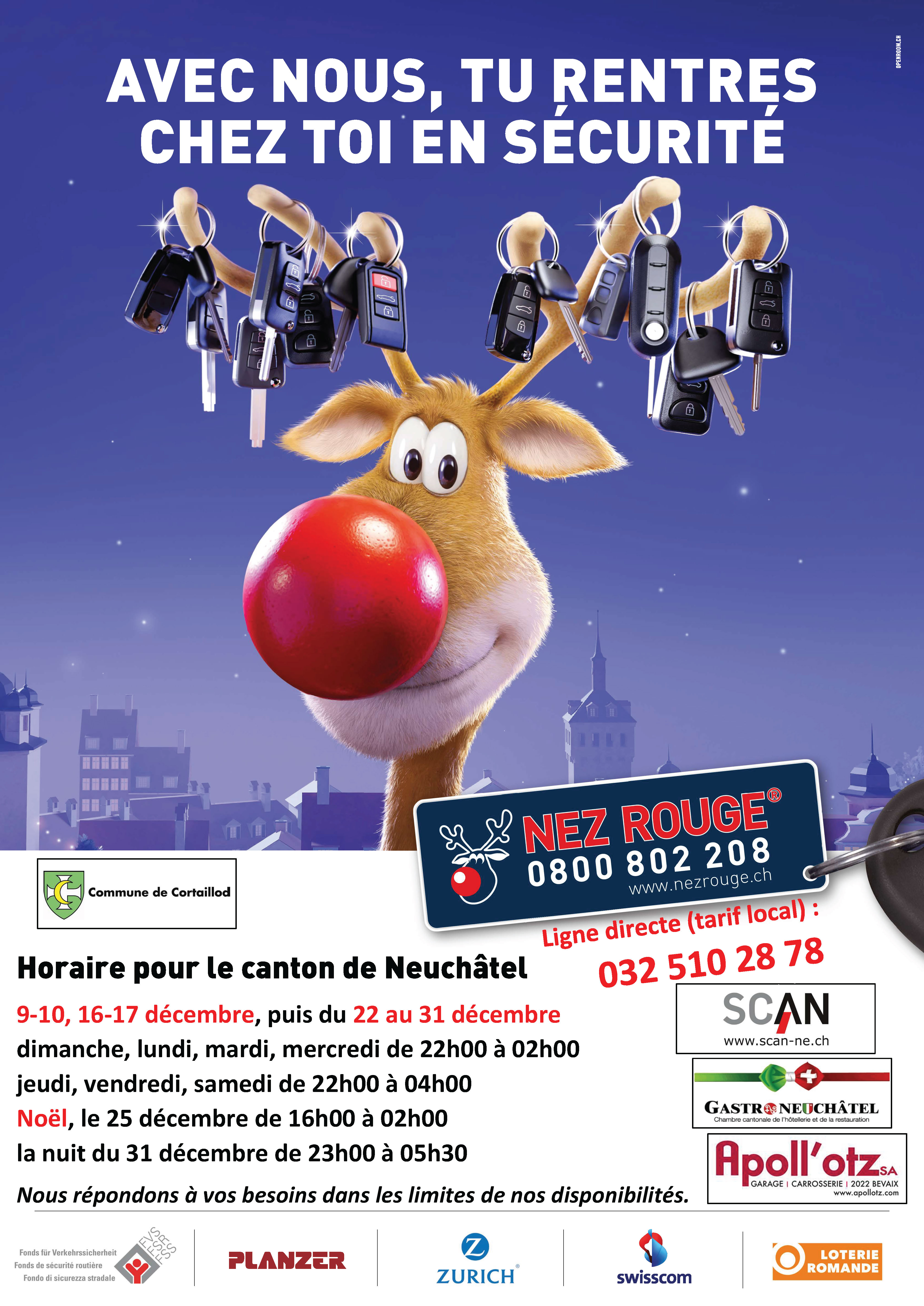 Affiche Nez Rouge Neuchâtel 2022