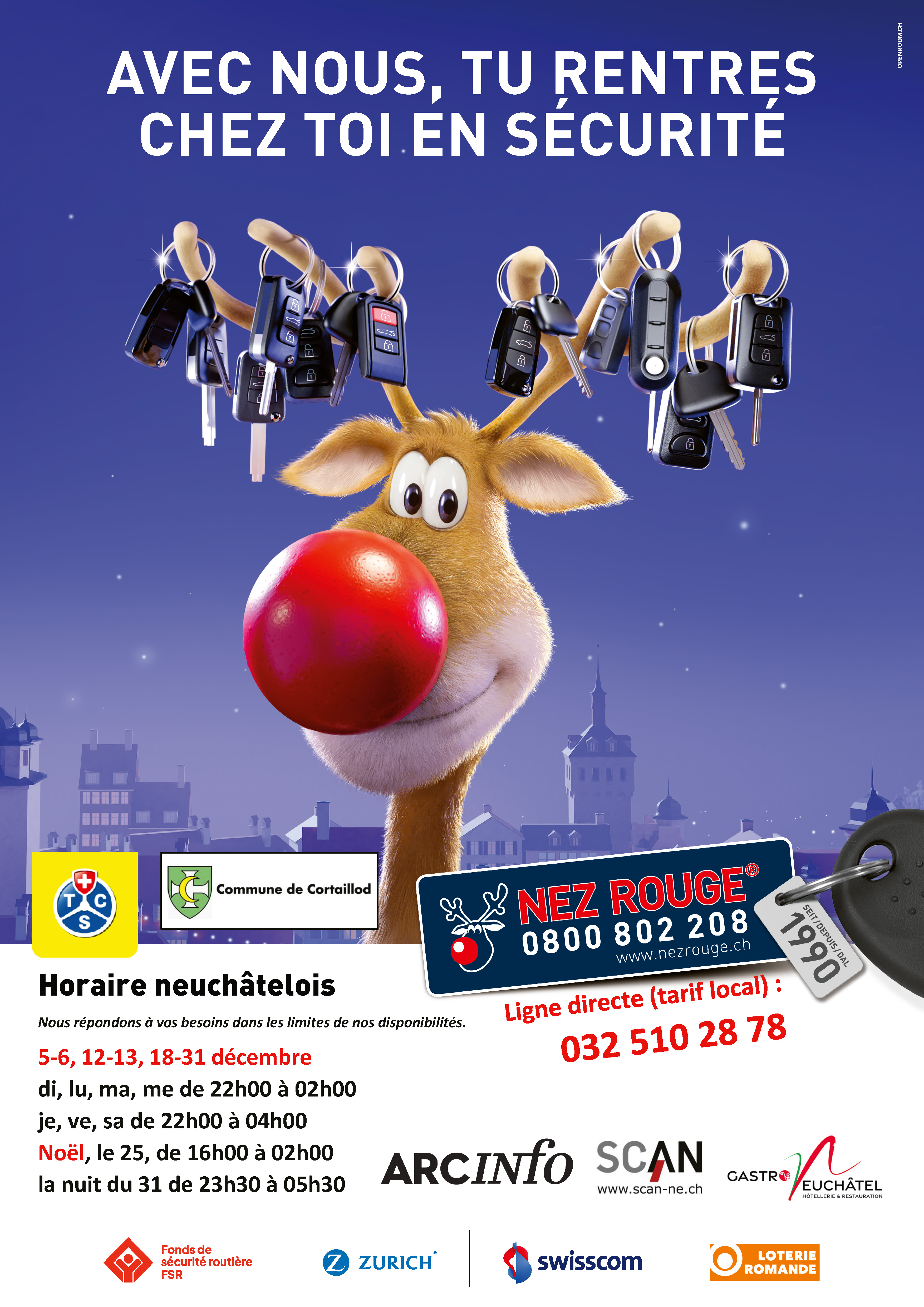 Affiche Nez Rouge Neuchâtel 2025